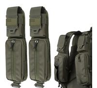 WYNEX Molle Pochette pour Accessoires, Version Double Poche zippée, Fixation pour Bretelle de Sac à Dos, Sac Tactique Molle, Poche zippée, Support de téléphone supplémentaire