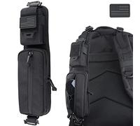 WYNEX Molle Pochette pour Accessoires, Version Double Poche zippée, Fixation pour Bretelle de Sac à Dos, Sac Tactique Molle, Poche zippée, Support de téléphone supplémentaire