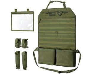 WYNEX organisateur de dossier de siège d’auto tactique avec porte-armes, mise à niveau tactique MOLLE protection de couverture de dossier d’assise Universal Fit véhicules camion