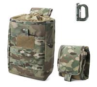 WYNEX Poche de Delestage Militaire Pochette Molle Tactique Poche de Rangement pour Chargeur Organisateur Utilitaire de Chargeurs pour Ceinture Gilet Tactique, Conception Pliable et Cordon de Serrage