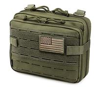 WYNEX Pochette d'administration tactique Molle au design découpé au laser, pochettes utilitaires avec attache Molle, organiseur médical militaire EMT avec poche pour carte, EDC EMT, porte-outils IFAK