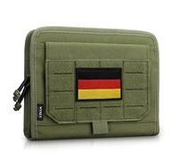 WYNEX Pochette d'administration tactique pliable, sac à outils Molle découpé au laser, organisateur utilitaire d’urgences, sac médical tactique à poches modulaires avec patch américain, kaki