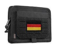 WYNEX Pochette d'administration tactique pliable, sac à outils Molle découpé au laser, organisateur utilitaire d’urgences, sac médical tactique à poches modulaires avec patch américain, noir
