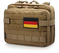 WYNEX Pochette tactique large pour administrateur au design double couche, pochette utilitaire Molle EDC EMT avec pochette pour carte modulaire pour outils, grande capacité, écusson drapeau inclus