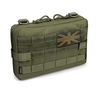 WYNEX Pochette tactique Molle Admin,Matériau amélioré,Fermeture éclair semi-dissimulée et pochettes utilitaires en nylon 1000D,Sac à outils, Vert militaire (pochette uniquement), Taille unique