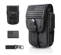 WYNEX Pochette Tactique Molle, étui pour Smartphone, étui Utilitaire EDC, Support de Carte de téléphone Portable, Organisateur pour Ceinture de Taille, Comprend Un Clip Tactique et Un Patch américain