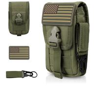 WYNEX Pochette Tactique Molle, étui pour Smartphone, étui Utilitaire EDC, Support de Carte pour téléphone Portable, Organiseur pour Ceinture de Taille, Comprend Un Clip Tactique et Un Patch américain