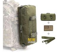 WYNEX Pochette Tactique Molle - Vertical EDC - Multifonction - Grande capacité avec bandoulière - Attache étanche - Design modulaire (Vert Kaki (amélioré))