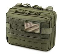 WYNEX Tactical Molle Admin Pochette de Conception découpée au Laser, Pochettes Utilitaires Attachement Molle Organiseur médical Militaire EMT avec Pochette de Cartes EDC EMT Porte-Outils IFAK