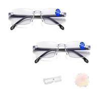 Wynfelo Lunettes de zoom intelligentes, Zoom intelligent anti bleu lampe Presbyopia lunettes, lunettes proches et lointaines, lunettes de lecture pour femmes et hommes, 2 pièces, 4 X