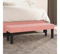 Wynira Banc rose en velours 100 x 30 x 30 cm avec rembourrage et structure en bois, siège polyvalent pour salon, couloir, chambre à coucher, peu encombrant et confortable