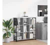 Wynira Bibliothèque à 9 niveaux en bois et acier - 102 x 32 x 104,5 cm - Autonome avec pieds de réglage - Peu encombrant - Pour salon, bureau