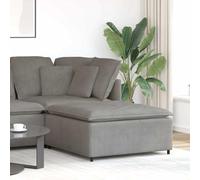 Wynira Canapé modulaire - Repose-pieds - Gris clair - 100 x 100 x 48 cm - Rembourrage en velours côtelé - Cadre en métal - Extension pour salon - Canapé - Flexible avec montage - Module de canapé et