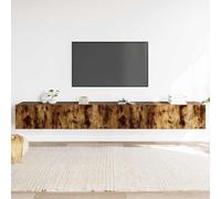 Wynira Ensemble de 3 meubles TV en bois de chêne fumé 80 x 30 x 30 cm, montage mural, meuble bas moderne avec espace de rangement, buffet, commode pour salon, home cinéma, gaming, HiFi, peu encombrant