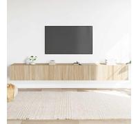 Wynira Ensemble de 3 meubles TV flottants en chêne Sonoma - 3 x 80 x 30 x 30 cm - Peu encombrant - Avec espace de rangement - Meuble bas moderne - Commode pour salon, home cinéma, HiFi et gaming