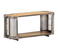 Wynira Meuble TV en bois massif de mangue, 90 x 30 x 40 cm, meuble bas avec espace de rangement, compartiment ouvert, buffet pour salon, home cinéma et jeu, design moderne, peu encombrant, bois