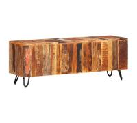 Wynira Meuble TV en bois massif recyclé 110 x 30 x 40 cm avec tiroir et compartiment, buffet bas pour salon et chambre à coucher, peu encombrant, design moderne