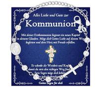 wynn's Cadeaux de baptême, confirmation, confirmation, communion, chapelet avec croix de Marie pour fille, filleule, nièce, petite-fille de papa, maman, parrain, grands-parents avec boîte cadeau
