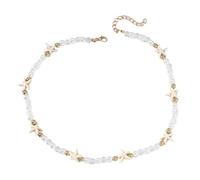 Wynrzyj Belle chaîne de mer élégant collier étoile de mer collier de perles de cristal artificielles convient aux femmes Plage Aventure