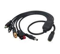 Wynrzyj Câble de charge solaire résistant à la flexion DC7909 femelle vers 60 DC5521+DC5525+DC6530 Câble d'alimentation pour chargeurs durables avec une utilisation fréquente