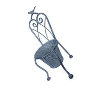Wynrzyj Chaise miniature en fer pour l'extérieur et l'intérieur - Récipient décoratif pour remplacement de plantes - Support de seau - Accessoire pour plantes d'oiseaux
