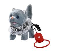 Wynrzyj Chats qui marchent en peluche activés par le son, jouets en peluche pour enfants, divertissement intérieur, laisse, corde, chats pour tout-petits, ramper, apprendre, cadeau d'anniversaire pour