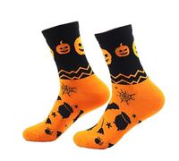 Wynrzyj Chaussettes confortables en coton de veau avec motif de chauve-souris fantomatique de sorcière pour Halloween célébrations tube moyen mascarades de bas, a, taille unique