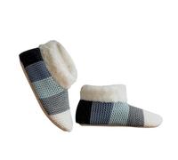 Wynrzyj Chaussettes de sol doublées en polaire chaude d'hiver pour hommes et femmes Épais Chaud Tricoté Antidérapant Cheville Pantoufles Poignées Neige, a, Taille unique