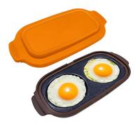 Wynrzyj Cuiseur à œufs adapté au micro-ondes avec deux compartiments pour omelettes, sandwichs, design ergonomique, appareil de cuisine passe au lave-vaisselle, cuiseur à œufs et à bacon, avec deux