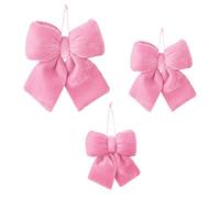 Wynrzyj Décoration festive en velours pour la Saint-Valentin, rideaux de porte et fêtes, couronne suspendue faite à la main avec nœud, velours doux, nœud à suspendre, décoration pour fêtes de vacances