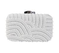 Wynrzyj Délicat sac de soirée brodé en perles artificielles. Plusieurs possibilités de transport. Sac à main léger pratique pour des occasions spéciales, Argent (Silver)