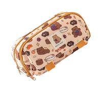 Wynrzyj Joli sac à crayons Animal Trousse d'école Grande capacité pour gommes Marqueurs Ciseaux Rangement Belle Boîte Organisateur, Brown Bear