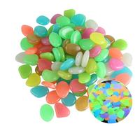Wynrzyj Lot de 100 galets phosphorescents activés par l'énergie solaire - Couleurs mélangées pour le jardin - Pour chemins de patios et artistes - Remplissage - Pierre à incandescence absorbante