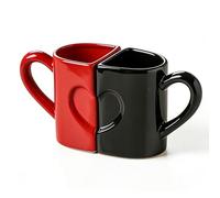 Wynrzyj Lot de 2 tasses en céramique avec motif puzzle en forme de cœur, tasse à café avec confortable pour les couples, romantique, cadeau de Saint-Valentin, cadeau unique