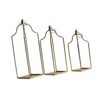 Wynrzyj Lot de 3 bougeoirs modernes en fer - Lampe élégante - Multi-usage - Décoration d'intérieur pour fêtes de mariage - Décoration de table - Lanternes décoratives en fer