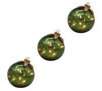 Wynrzyj Lot de 3 boules lumineuses festives - En plastique - Avec design compact - Éclairage de Noël - Blanc chaud