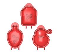 Wynrzyj Lot de 3 presse-pâtes ABS réutilisables Thème Père Noël Moule à tarte Moule à tarte Moule à pâtisserie Moule à pâtisserie Moule à dessert fait maison Cutter réutilisable