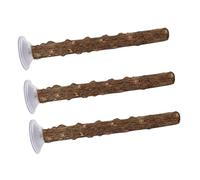 Wynrzyj Lot de 3 sièges naturels pour perroquets - Barres d'escalade - Branches debout - Accessoires pour oiseaux - Support d'entraînement pour perroquets