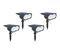 Wynrzyj Lot de 4 lampadaires solaires en silicone et plastique, résistance à l'usure et éclairage nocturne stable pour cours, éclairage de jardin, applique murale