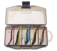 Wynrzyj Lot de 5 leurres de pêche colorés en métal Cuillère dure Paillettes Appâts avec ressort Crochet Jigging Appâts artificiels Petits paillettes Spinner