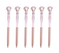 Wynrzyj Lot de 6 stylos à bille en cristal pour inscription « Big Guest » en douceur pour écrire pour le bureau, l'école et les femmes
