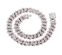 Wynrzyj Mode Iced Outs Diamonds Lien Cubain Chaîne Collier Hip Hop Mode Bijoux Accessoire pour Femmes et Hommes Tendance Hip Hop Chaîne Collier Cuban, 18inch X 45cm, Comme décrit, Comme décrit