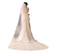 Wynrzyj Paillettes Paillettes Étoile Voile de Mariée Fluide Cathédrale Tulle Mariage Pour Cérémonies Églises Photoshoots Accessoires Traîne Cathédrales Voile de Mariée, b, taille unique