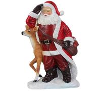 Wynrzyj Résine Père Noël Statues Figurines de Noël debout Ornements pour Nouvel An Décoration de table Père Noël Statues Décoration de table