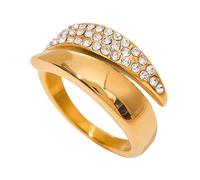 Wynrzyj Styles élégants avec ces bagues géométriques pleines de diamants polyvalentes et tendance qui sont portables pour les femmes tendance et élégantes ornement