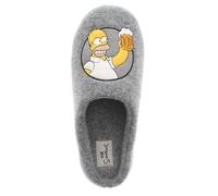 Wynsors The Simpsons Homer Simpson Chaussons fantaisie pour homme avec visage 3D en peluche, doublure rembourrée, semelle antidérapante, gris, 42 2/3 EU