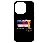 Wyoming Cheyenne Mission Angel Moroni Drapeau USA Faith Coque pour iPhone 14 Pro