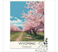 Wyoming Delaware Puzzles 1000 pièces pour Adultes | puzzle pour couples une activité de soirée douillette à faire à deux avec de la musique et une bonne conversation38x52cm