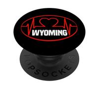 Wyoming Heartbeat USA déclare l'amour du cœur PopSockets PopGrip Adhésif