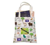 Wyoming Sac fourre-tout réutilisable pour amoureux de l'égalité de l'État des vacances, cadeau de voyage pour meilleure amie, maman, papa, Wyoming, 35cm ( 13.78 inch ) * 38 cm ( 14.96 inch)